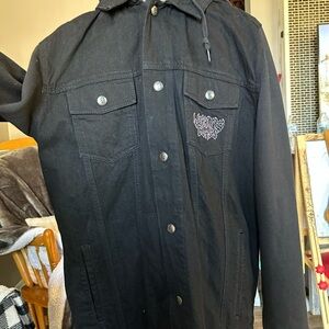 Lurking Class Sketchy Tank Jean Jacket Black&White Skull to Panther Unisex Sz L